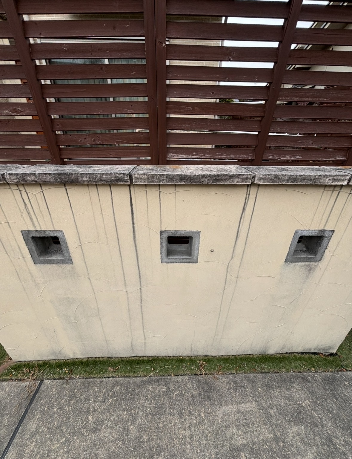 戸建て塀の高圧洗浄 BEFORE
